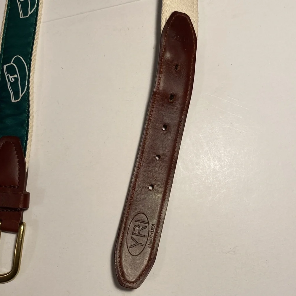 YRI Green Tour Golf Belt Brass‎ Buckle 40/100 Made In USA